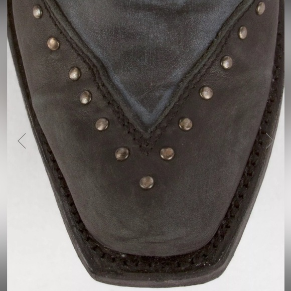 Liberty black butterfly inlay cowboy boots gray studded grafito bohemian gypsy - Picture 4 of 4